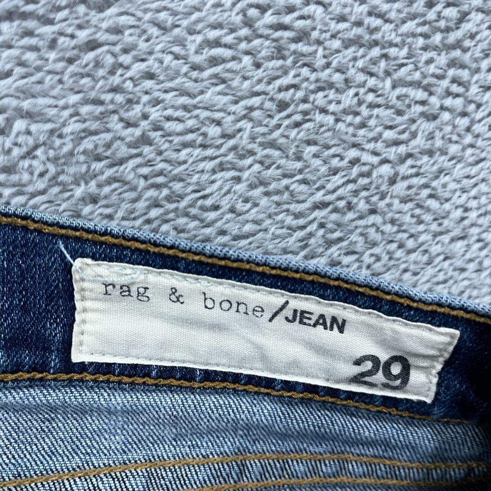 Rag & Bone Skinny Raw Hem Jeans in Amelie 29 Low Rise Western Blue Denim Y2K - Picture 3 of 12